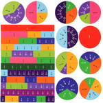 Load image into Gallery viewer, Rainbow Magnetic Fraction Circles & Tiles