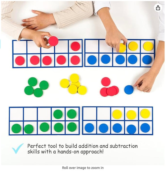 Jumbo Magnetic Ten Frames Set - 48 PCS | Math Manipulatives for Kids ...