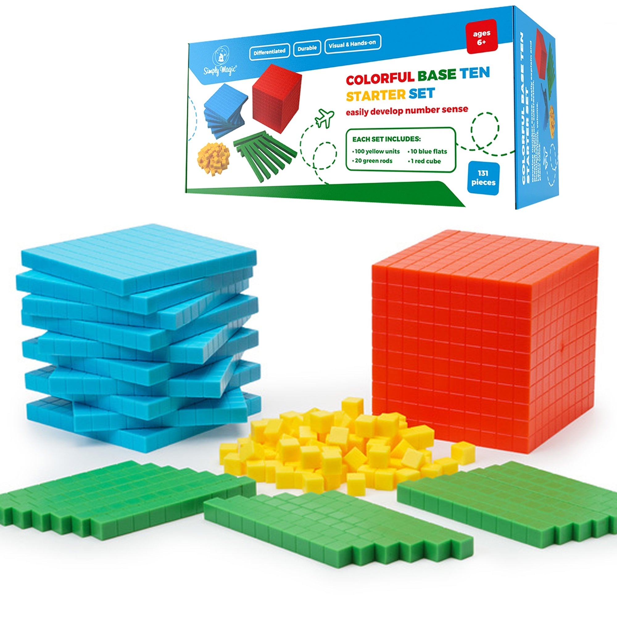 Durable Plastic Base Ten Blocks - Engaging Math Tools for Kids