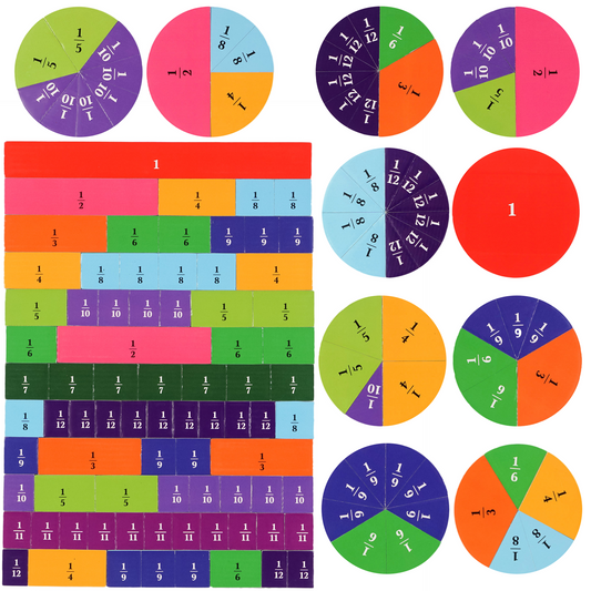 Colorful Magnetic Fraction Circles & Tiles