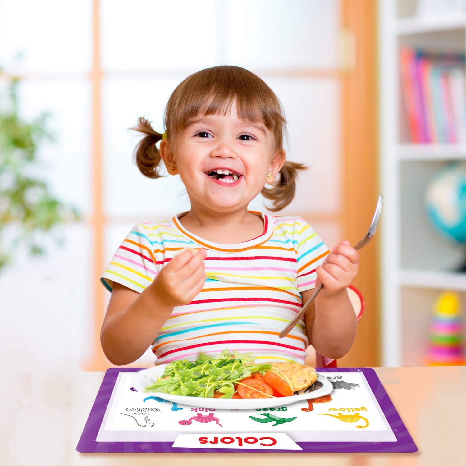 Non-slip educational placemats for kids