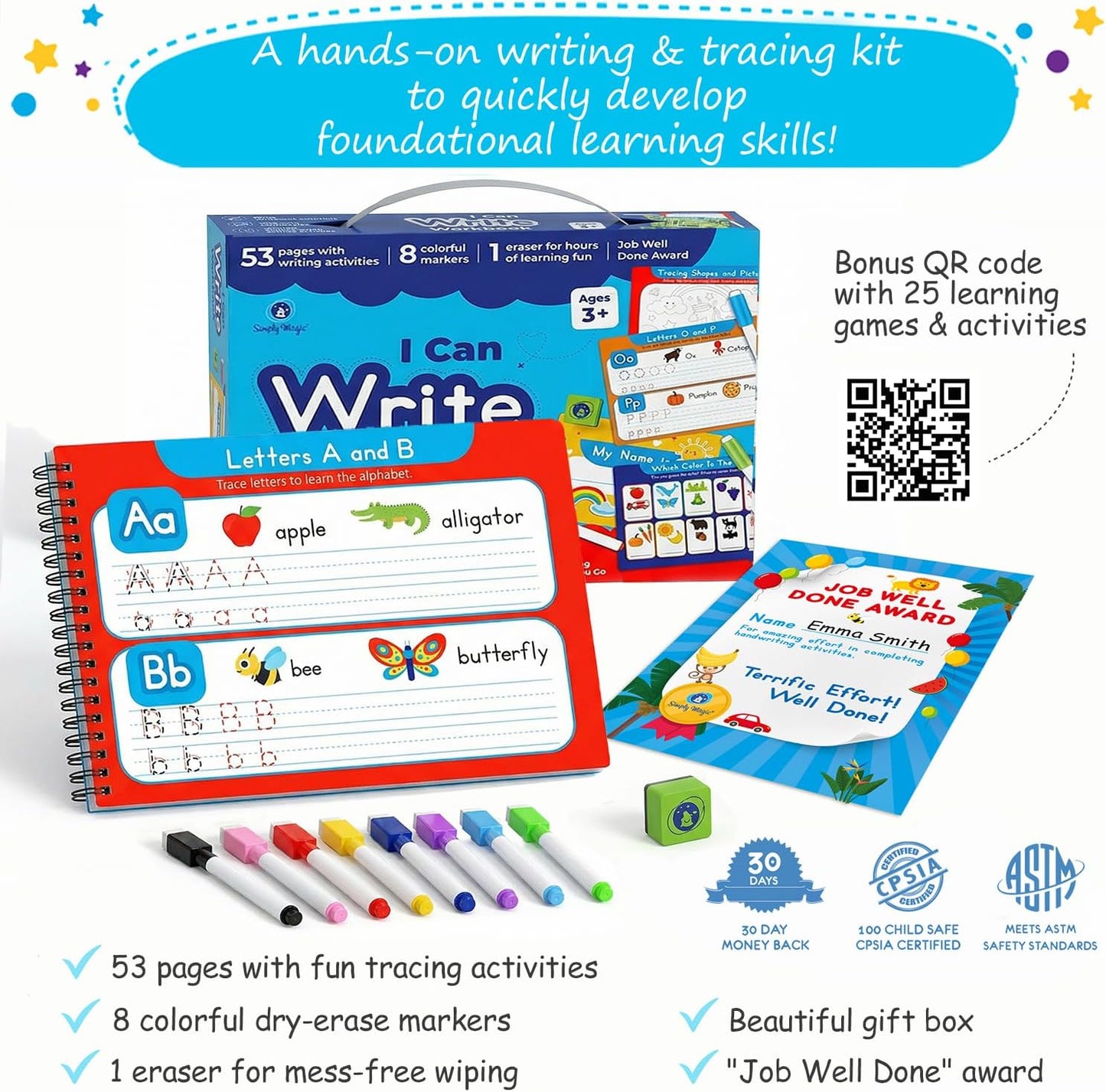 I Can Write Tracing Book for Kids 3-5
