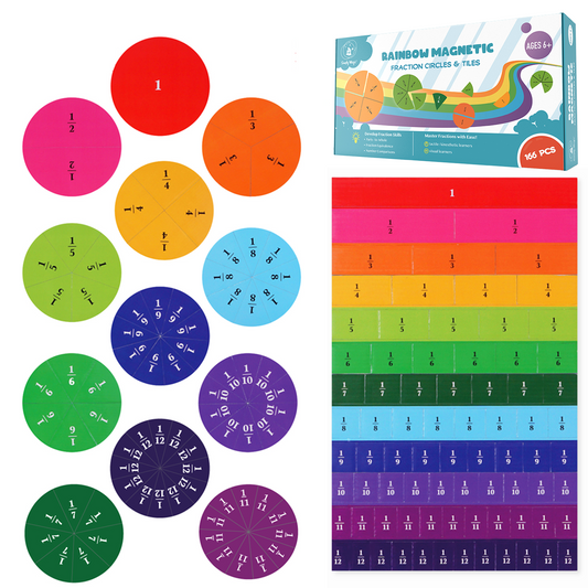 Colorful Magnetic Fraction Circles & Tiles