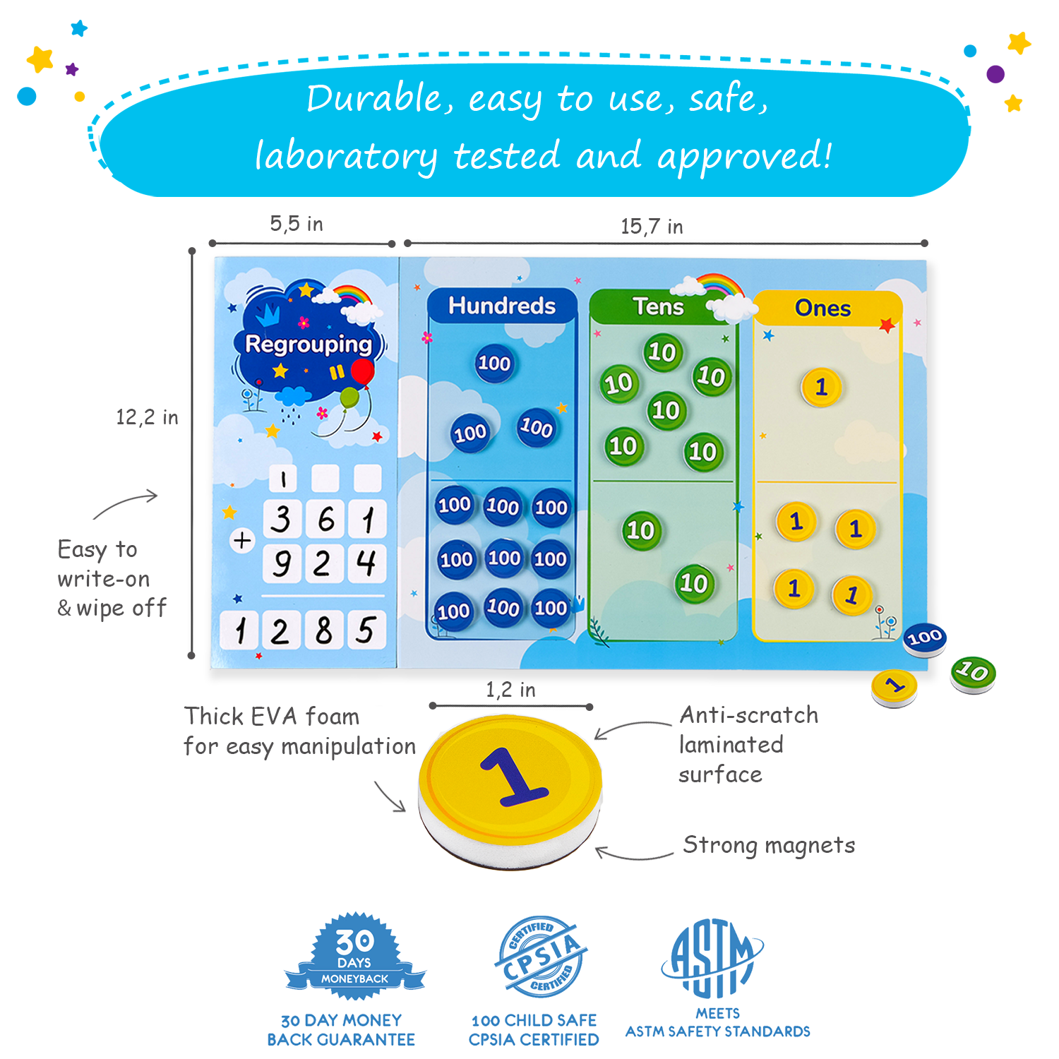 Magnetic Math Manipulatives for Whiteboard