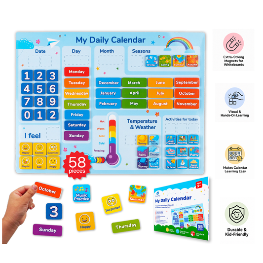 Magnetic Kids Calendar for Hours of Learning Fun