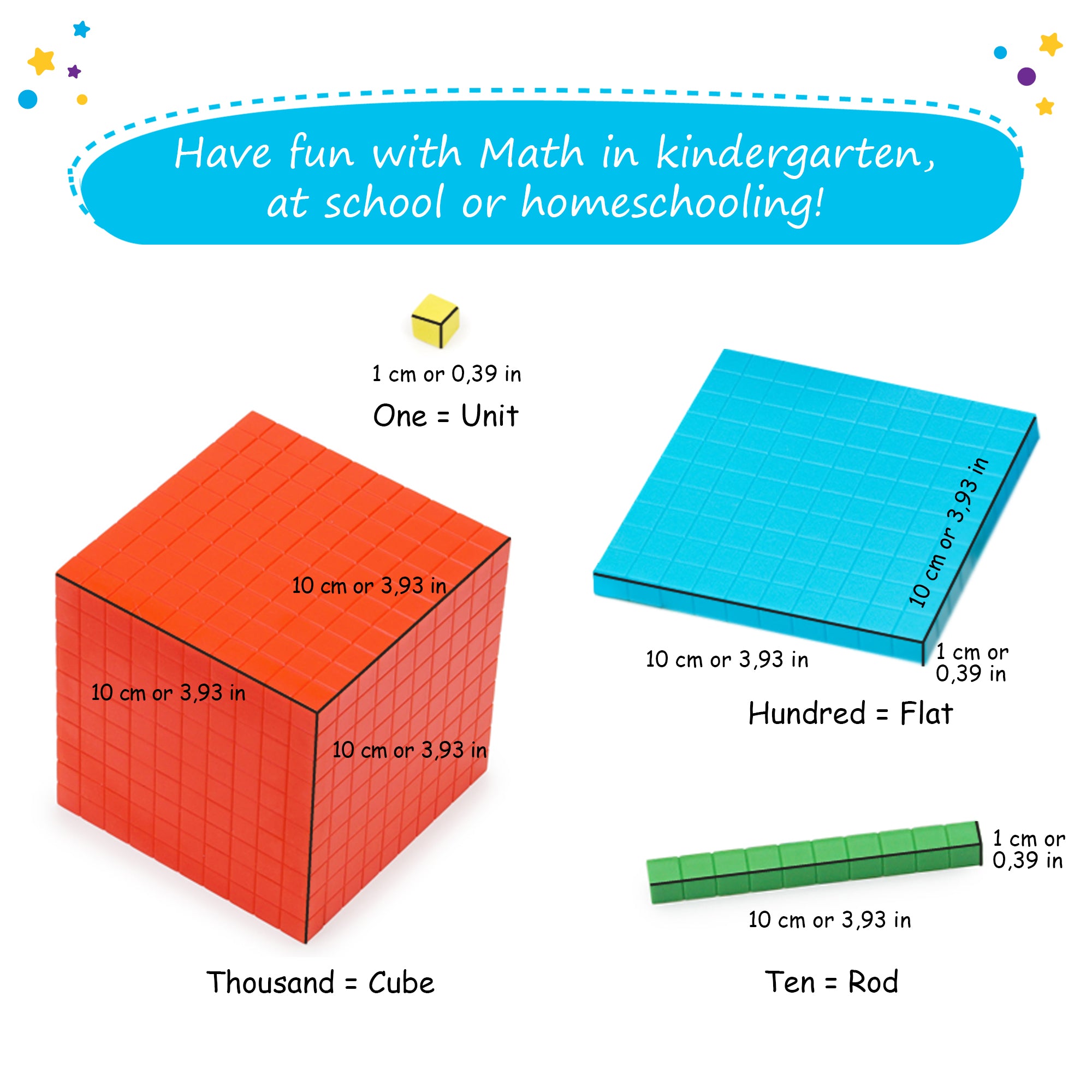 Math cubes for place value