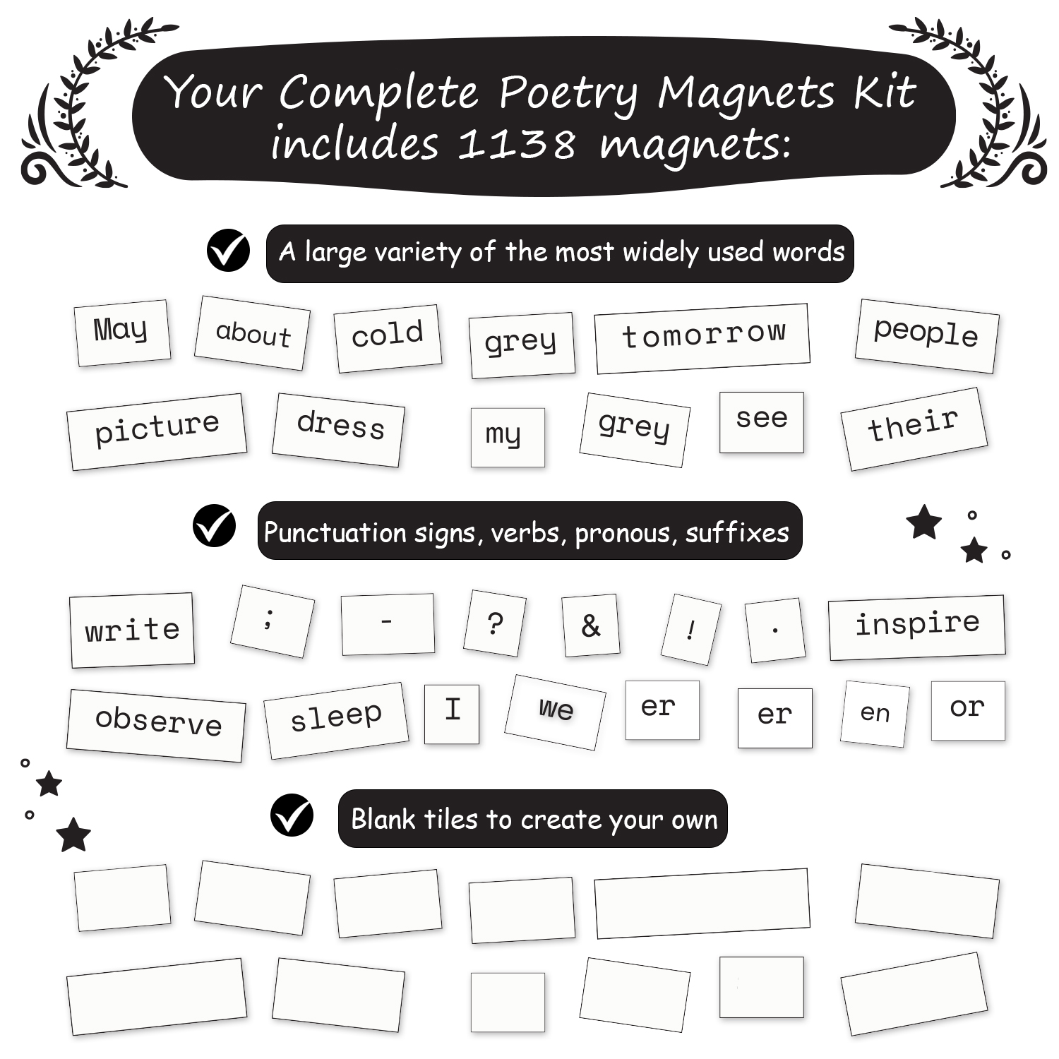 complete poetry magnets kit