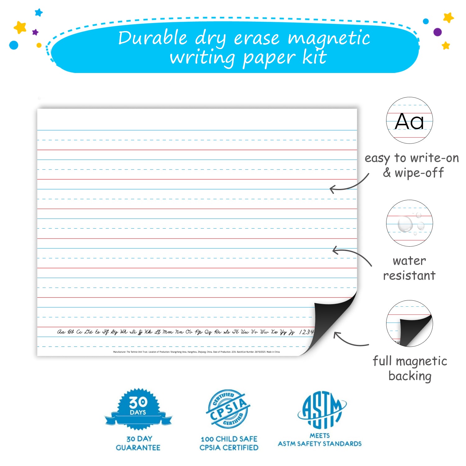Magnet Shared Writing Magnetic Notebook & Handwriting Paper Kit – Reusable Writing Paper for ...