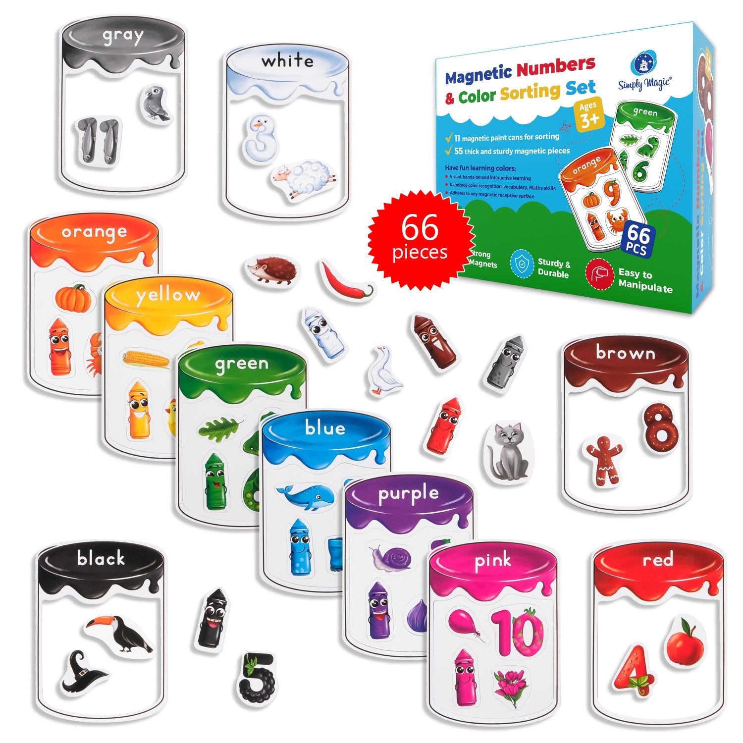 Magnetic Color Sorting & Matching Set for Children - Fun Color ...