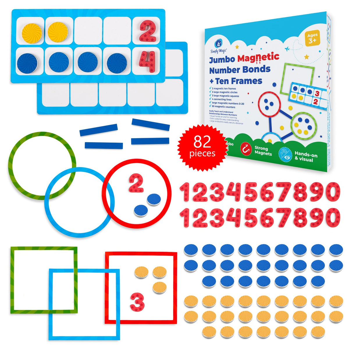 Number Bond Magnetic Set - Ten Frames and Number Magnets – Simply Magic