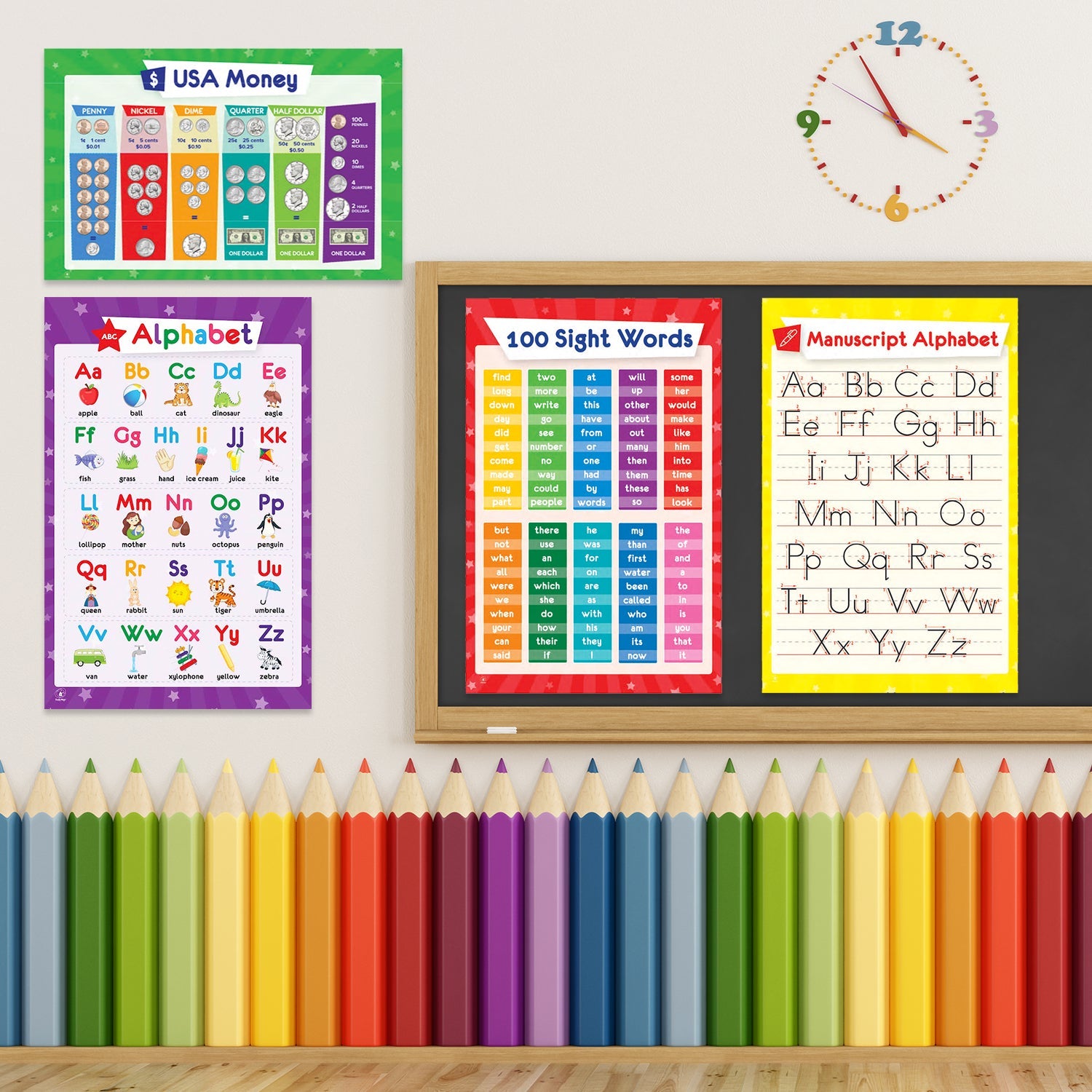 32 Laminated Children's Learning Posters – Simply Magic