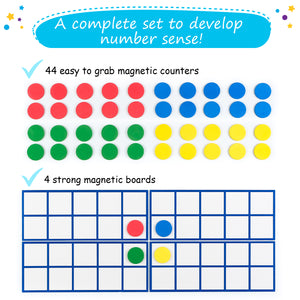 Ten frame math manipulatives for counting