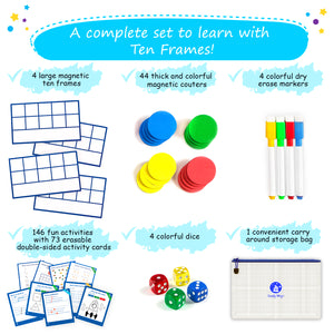 Interactive ten frame set with flash cards