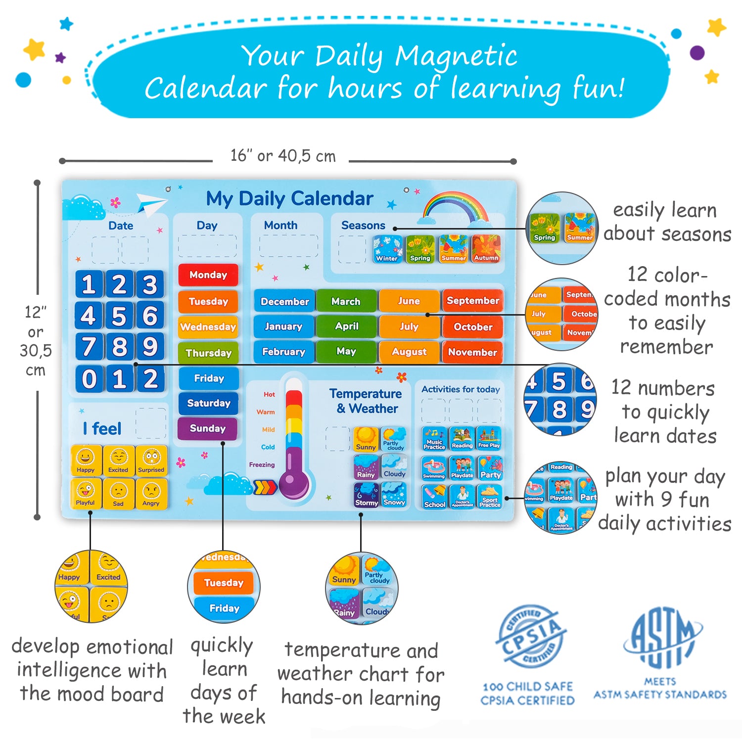 magnetic calendar for refrigerator