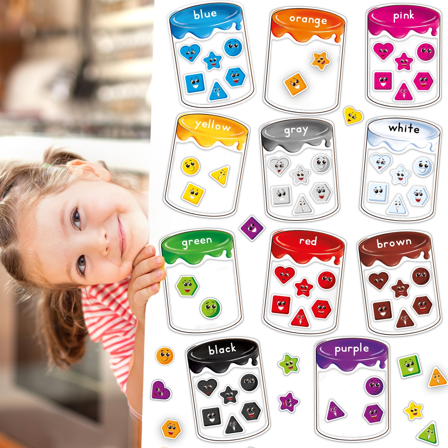 Magnetic Emotions & Shapes & Color Sorting Set - Teaching Colors ...