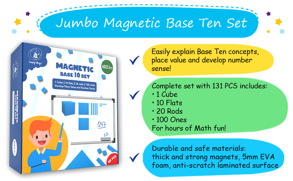 magnetic base 10 blocks set place value