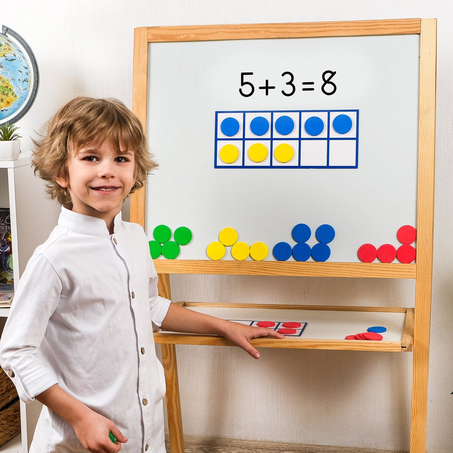 Jumbo Magnetic Ten Frames Set - 48 PCS | Math Manipulatives for Kids ...