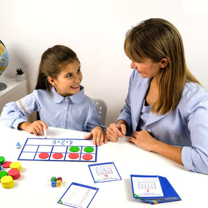 Jumbo ten frames with magnetic math counters