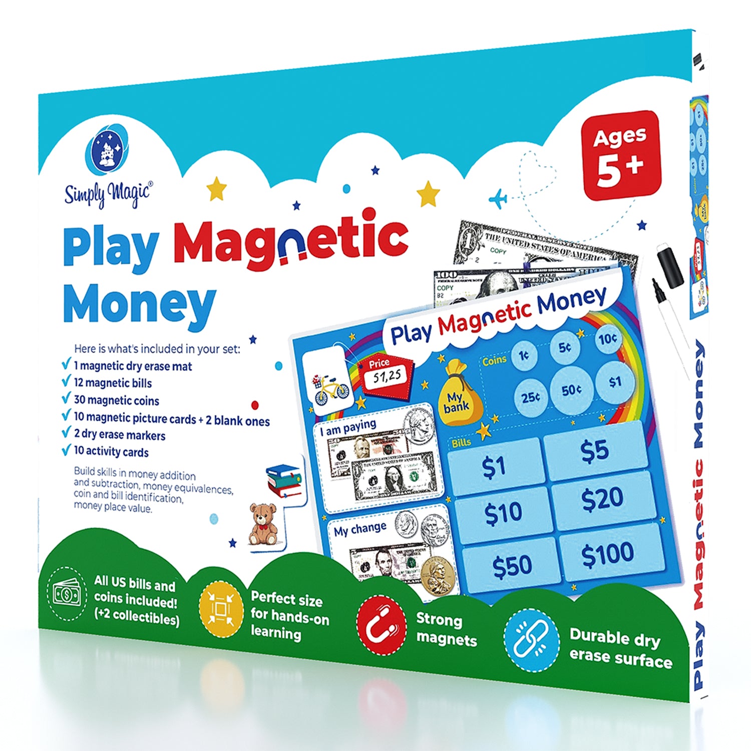 Play Magnetic Money Activity Set  - Magnetic Money for Classroom - 67 PCS