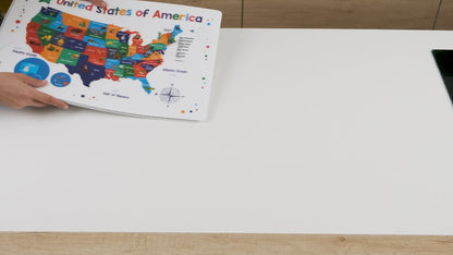Discovery Placemats Set for Kids - USA, World Map, Periodic Table, Solar System, Human Body