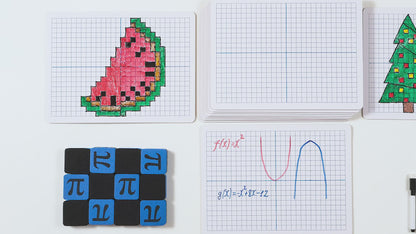 12 Pack Double-Sided Dry Erase Graph Lap Boards - Class Set of Individual Classroom Whiteboards for Children