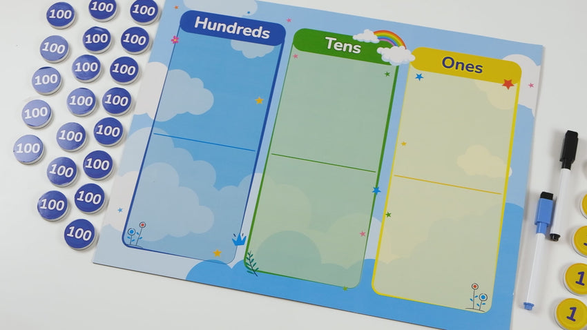 Magnetic Place Value Practice Board - Addition and Substraction Chart