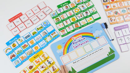 Rainbow Sentence Building Magnets – 110 PCS