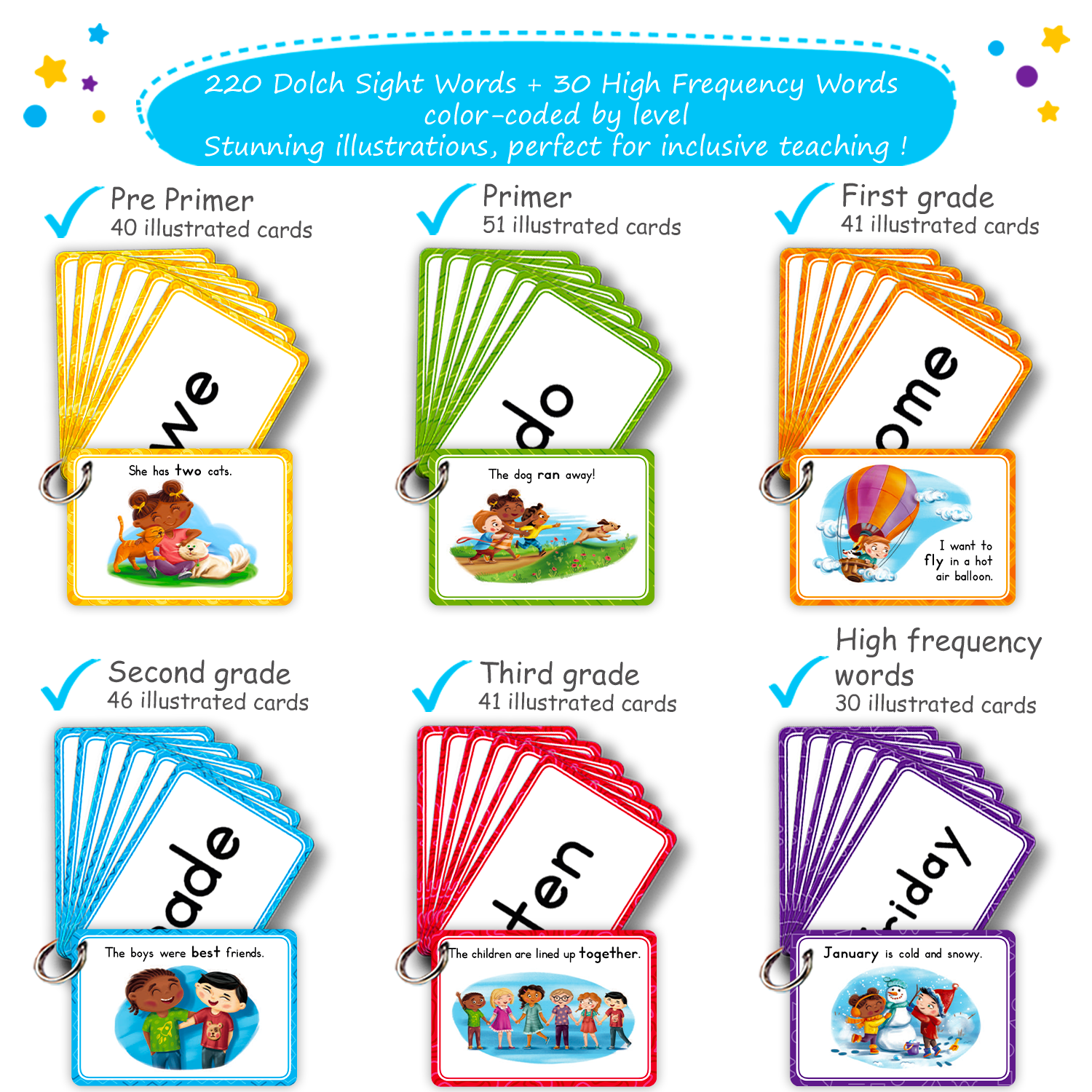 250 Sight Words Flash Cards for Kindergarten & 1st Grade Fun, Picture Sight Word Cards for Early Learning Simply Magic 250 Sight Words Flash Cards for Kindergarten & 1st Grade Fun, Picture Sight Word Cards for Early Learning Simply Magic