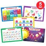 Load image into Gallery viewer, 5 Educational Placemats - Alphabet, Shapes, Colors, Numbers, Solar System
