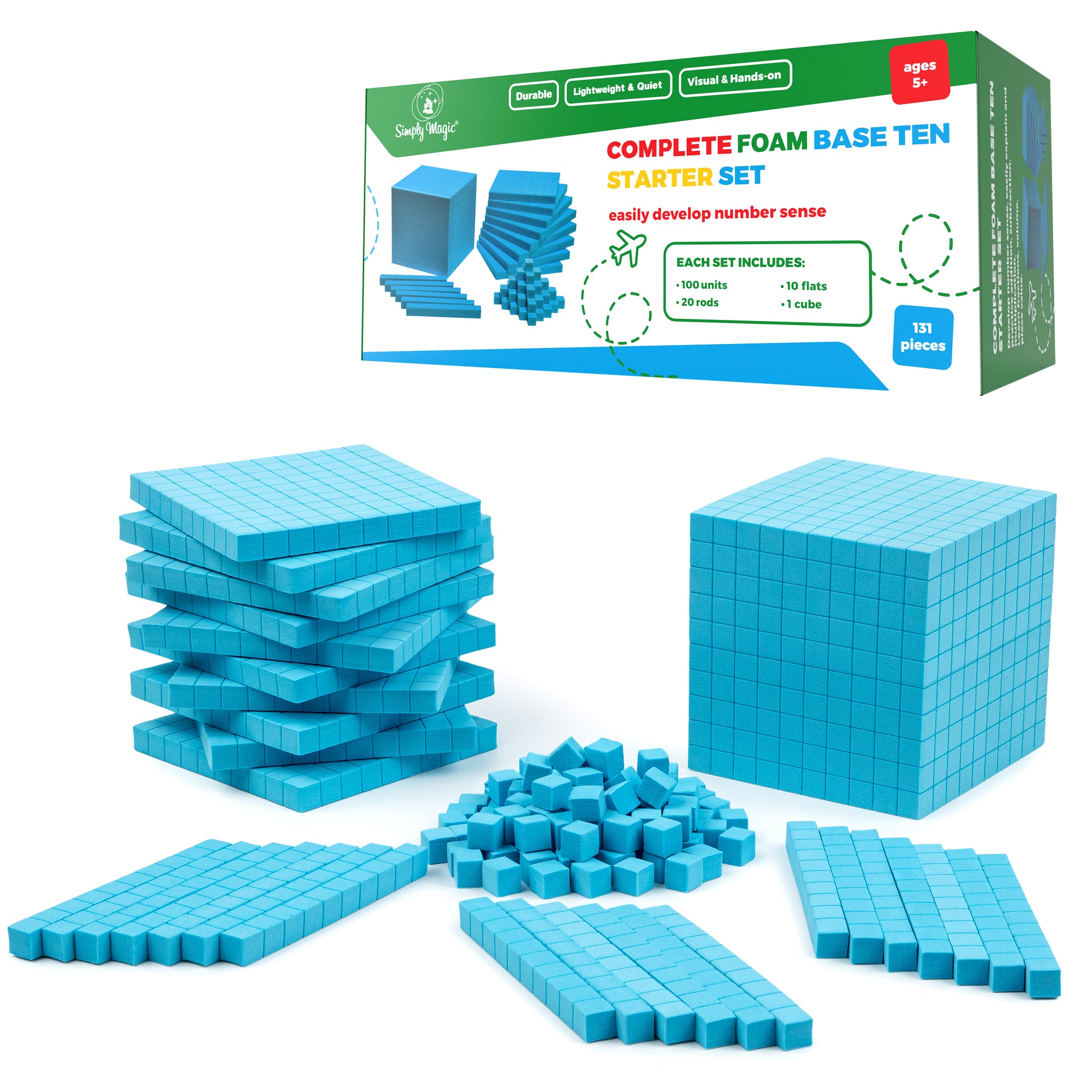 Blue Plastic Base Ten Cube